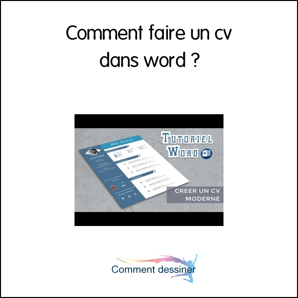 Comment faire un cv dans word